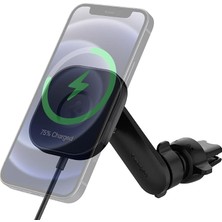 Ahes Mag Fit ITS12W Magsafe Uyumlu Kablosuz Şarj Özellikli Araç Içi Havalandırma / Izgara Telefon Tutucu - ACP02615 (Spigen Tr Garantili)