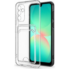Case World Samsung Galaxy A26 ile Uyumlu Kapak Kamera Korumalı Kartlıklı Ince Tasarım Şeffaf Silikon Kılıf