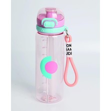 Ahes 750 ml Okul Su Matarası Pipetli ve Pipetsiz Kullanım (Pembe)