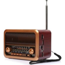 Ahes 3315 Mini Taşınabilir Nostaljik Radyo Bluetooth Hoparlör Mp3 Çalar