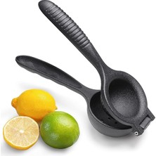 Ahes Döküm Limon Sıkacağı 24 Cm, Siyah Metal Büyük Boy Manuel Narenciye Presi, Limon Portakal Nar ve Diğer Narenciyeler Için El Tipi Meyve Sıkacağı (Döküm Limon Sıkıcı)