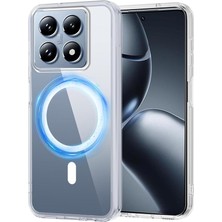 Ahes Moveteck Xiaomi Mi 14T Pro ile Uyumlu Kılıf, Kamera Korumalı, Magsafe Şarj Özellikli, Şeffaf Silikon