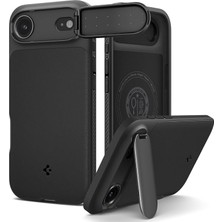 Ahes iPhone Air ile Uyumlu Magsafe Kılıf Optik Armor Mag Fit Metal Stand Özellikli Kamera Korumalı Siyah Kapak - ACS09930 (Spigen Tr Garantili)