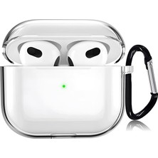 Ahes Airpods 4 ile Uyumlu Şeffaf Cyrstal Clear Ultra Berrak Silikon Kılıf - Alt Üst Ayrı (Airpods 4)