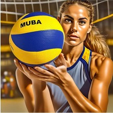 Ahes Panel Yarı Profesyonel Mikrofiber Yumuşak Dokunuş Kaymaz Yüzey 5 Numara Voleybol Topu, AA996555