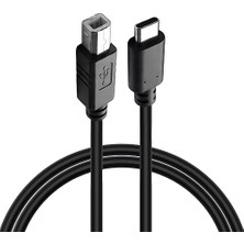 Ahes To Usb-B Yazıcı Tarayıcı Printer Kablosu (1.5 Metre) - Pc ve Laptop ile Yazıcı Ara Bağlantı Data Kablosu - USB 2.0 Hızlı ve Stabil Yazdırma - Kolay Kullanım - Usb-C Printer Kablosu