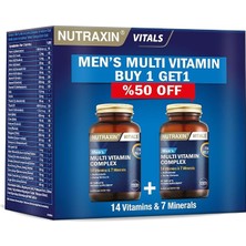 Ahes Multi Vitamin Complex Men's | Erkeklere Özel Multivitamin | 14 Vitamin + 7 Mineral + Bitkisel Ekstreler | Zaman Salınımlı | 2.% 50 Indirimli Avantaj Paketi