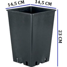 Ahes Üretim Saksı 14,5X23CM 4 Lt 1 Adet Üretim Saksısı Siyah Saksı Plastik Saksı