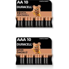 Ahes Alkalin Aaa 10'lu Paket + Alkalin Aa 10'lu Paket Piller