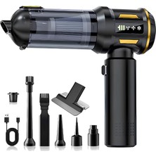 Ahes Araç Süpürgesi 2in1 Kablosuz Güçlü Araç Süpürgesi ve Hava Üfleyici - 20000PA Turbo Vakum Gücü, 3 Kademeli Fırçasız Motor, 8000 Mah Şarjlı Mini El Süpürgesi, Hepa Filtreli Siyah Yada Beyaz