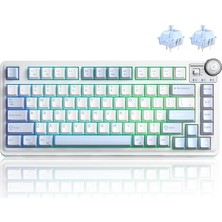 Ahes AU75 3 Modlu Rgb Hot Swap Mekanik Tkl Star Vector Switch Kablosuz Makrolu Klavye Buz Mavisi