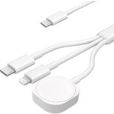 Ahes Type-C Girişli 3in1 Lightning Apple Watch Serileri ve Type C Cihazlar Için Şarj Kablosu - AL5176