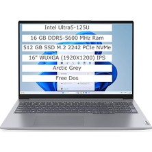 Ahes Thinkbook 16 21MS005KTR Ultra5 125U 16GB 512SSD 16" Wuxga Freedos Dizüstü Bilgisayar