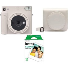 Ahes Fujifilm Sq1 Beyaz Fotoğraf Makinesi+Askı+Pil+10'lu Film+Çanta