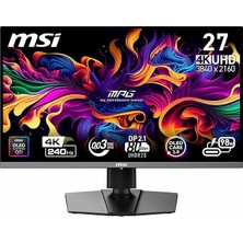 Ahes 26,5" Mpg 272URX Qd-Oled, Gaming Monitör, Uhd, 16:9 Flat, Qd Oled, 240HZ, 0.03MS, G-Sync Compatible, Siyah