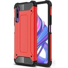 Ahes P Smart Pro 2019 ile Uyumlu Çift Katman Koruyucu Crash Military Tank Kılıf - Kırmızı