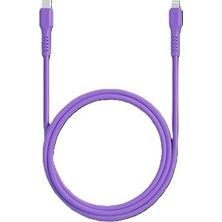Ahes 27W Pd Type-C To Lightning ile Uyumlu Hızlı Şarj ve Data Kablosu 120CM Neon (Neon Mor) 2DK60NMR