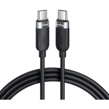 Ahes To Usb-C Silikon Hızlı Şarj ve Veri Kablosu, 60W Pd 480 Mbps, Yumuşak ve Dolaşmaya Dirençli, Telefon Tablet Laptop Uyumlu, 1 Metre, Siyah