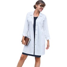 Ahes Yaka Uzun Boy Beyaz Doktor Öğretmen Önlüğü