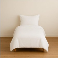 Ahes Tek Kişilik Nevresim Takımı, 160 x 230 Cm, Beyaz, 1 Yastık Kılıfı Dahil