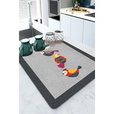 Ahes Home Yıkanabilir Bulasik Kurutma Mati Kurulama Bezi Kurutma Örtüsü Tezgah Üstü Bulaşıklık 40X50 Cm, Gri-4