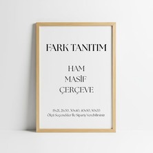 Ahes Tanıtım Premium Masif Çam Çerçeve - 3mm Mdf Arkalık - 500 Mikron Kırılmaz Şeffaf Pvc Ön Koruma - Şık ve Dayanıklı Duvar Ahşap Çerçevesi (Ham, 40CM x 50CM)