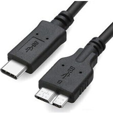Ahes 5240 USB Type-C To Micro USB 3.0 Taşınabilir HDD Hard Disk Kablosu 50 cm