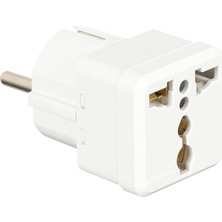 Ahes Home Evrensel Adaptör Seyahat Fişi Beyaz Ab Normu - 250V Ac 10~16A Ingiliz ve Amerikan Fiş Dönüştürücü Priz Adaptör