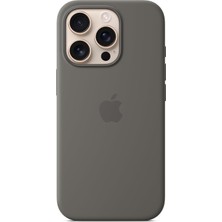 Ahes iPhone 16 Pro Için Magsafe Özellikli Silikon Kılıf - Taş Grisi ​​​​​​​