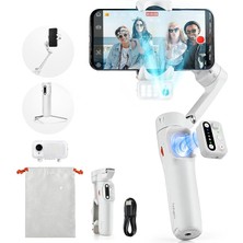 Ahes Isteady V3 Gimbal Akıllı Telefon, Yükseltilmiş 3 Eksenli Gimbal Stabilizatör, Manyetik Aı Izleyici, Çıkarılabilir Kontrolör, Entegre Genişletilmiş Direk ve Tripod, Canlı Yayın Için Katlanabilir