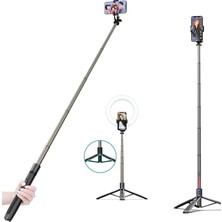 Ahes Q6 Katlanabilir Çok Fonksiyonlu Selfie Tripod Vlog Uzaktan Kumandalı 4 In 1 Android Ios