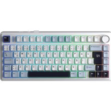 Ahes F75 Mekanik Rgb Tkl Graywood V4 Switch Kablosuz Makrolu Hot Swap Türkçe Q Klavye Lacivert