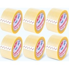 Ahes 57 mm x 100 mt Şeffaf Koli Bandı Hotmelt Red 6 Adet