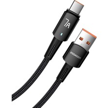 Ahes Premıum Örgü Kopmaz Kablo 2metre 7A 80W USB To Type-C Şarj Kablosu Data Kablosu Akım Koruma