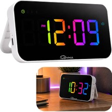 Loyka Neo Rgb Renkli LED Dijital Saat | Şarjlı