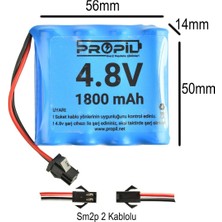 Propil 4.8V 1800MAH Aa Ni-Mh Şarjlı Oyuncak Pili SM2P Siyah Soketli Rc Araba Pili