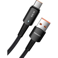 Ahes Premıum Örgü Kopmaz Kablo 1metre 6A 66W USB To Type-C Şarj Kablosu Data Kablosu Akım Koruma