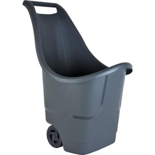 Ahes Atölyesi Çok Amaçlı Plastik Bahçe Arabası Tekerlekli 50 Litre Antrasit