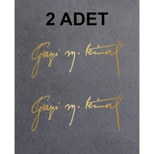 Ahes Usta Gazi Mustafa Kemal Imza - Atatürk Imza Altın 20X8 cm 30 x 12 CMUSTA6AD713C8-DAC-30X12