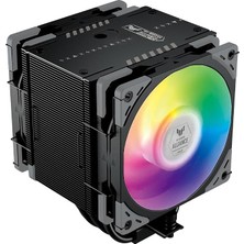 Ahes Mugen 6 Tuf Gamıng Edıtıon Siyah, 120MM Wonder Tornado Fanlı Sessiz Hava Soğutucu, Intel Lga 1700 & Amd Am5/am4 Uyumlu – Tower Soğutucu