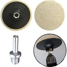 Ahes Metal Mermer Parlatma Polisaj Keçesi + Matkap Aparatı Seti Parlatıcı 115MM M14