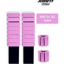 Ahes El ve Ayak Bilek Ağırlığı 500 gr x 2 Adet | Ayarlanabilir Ağırlıklı Bileklik Spor ve Fitness Ekipmanı (Pembe)