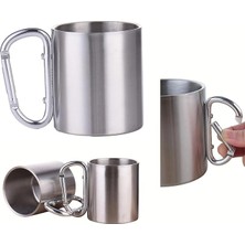 Ahes 180 ml Mandallı Alüminyum Kahve Kamp Bardağı ve Fincanı