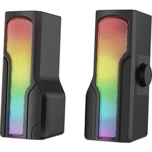 Ahes Arty X13 2.0 Bluetooth'lu Rms 3W*2 Rgb Işıklı Multimedia USB 5V 45DB Gaming Oyuncu Speaker