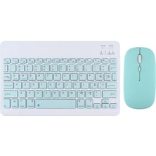 Ahes Galaxy Tab S7 Fe 12.4'' Tüm Seri Ile Uyumlu Bluetooth Özellikli Klavye Mouse Set Açık Yeşil