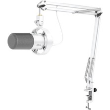 Ahes Boom Kollu Dinamik Mikrofon, Stüdyo Vokal Xlr Mikrofon, Podcast USB Mikrofon Seti, Sessiz Düğmeli, Ses Düğmesi, Kulaklık Jakı, Akış Kaydı Için-Amplitank K688CT Beyaz
