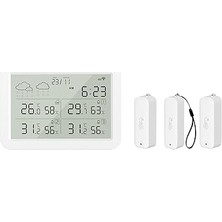 Ahes Smart Dijital Termometre (Monitörlü) | 4 Bölge Takipli Iç-Dış Mekan Wifi Akıllı Iklim Sensörü X7510