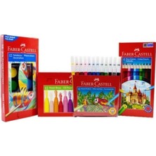Ahes Castell 4'lü Boyama Seti, 12'li Kuru Boya, Suluboya, Keçeli Kalem, Pastel Boya