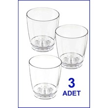 Ahes Adet Büyükboy 3 Litre Şeffaf Orkide Saksısı N3 En Sağlıklı Bitki Saksısı Ø18-H17 Natural Düz Şeffaf
