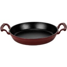 Ahes Demir Döküm Yuvarlak Kulplu Tava 24 cm Sahan Bordo